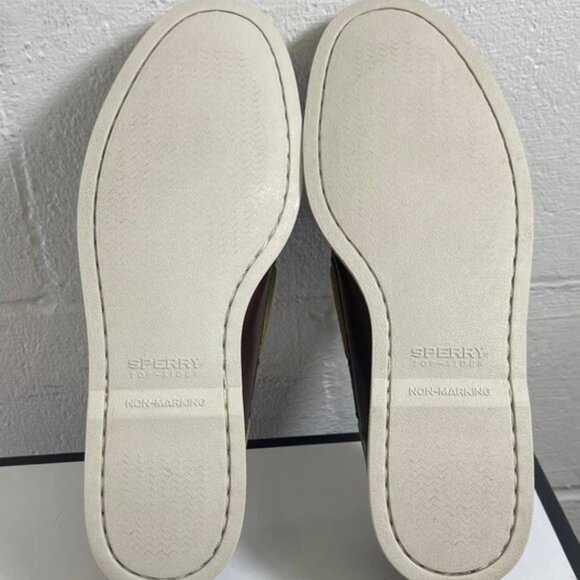 Sperry Top Sider 0195115 Boat Shoe Brown Leather 2 Eye Slip On Men's 11.5 Wide - Picture 10 of 10